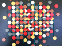 Sol Guillon, Adagio, téc. mixta sobre madera aglomerada, 40 x 40 cm., 2019